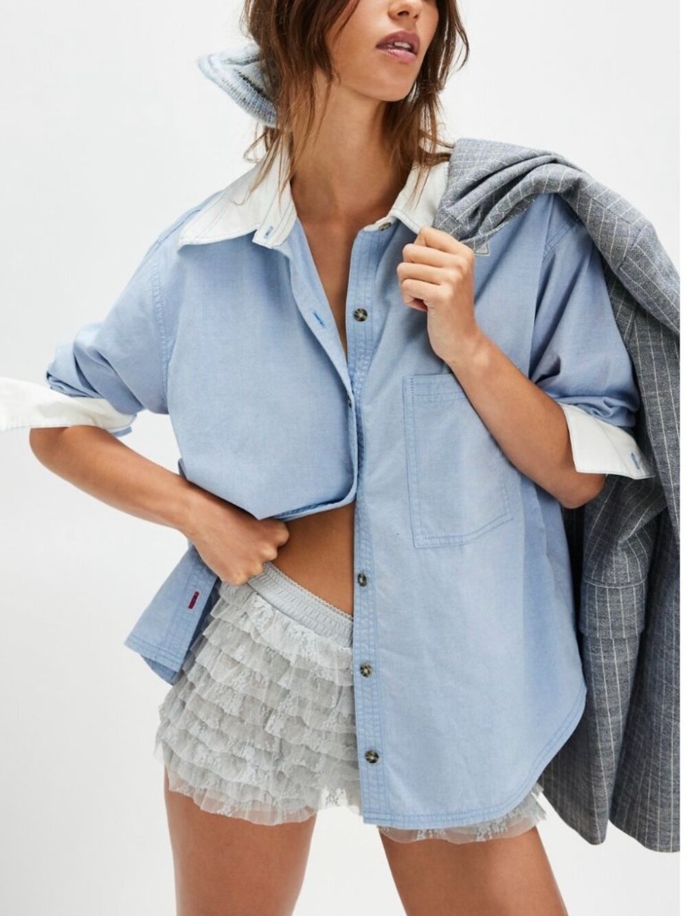 Free People, We The Free Tommy Oxford Shirt, Size M